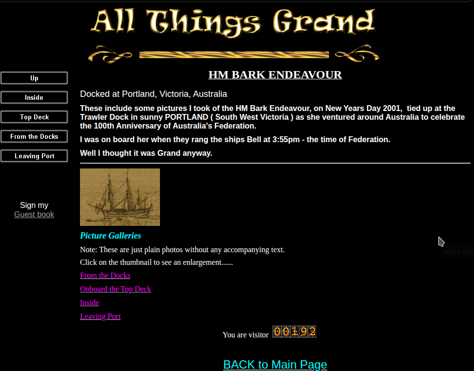 Wayback Machine Capture of AllThingsGrand.com