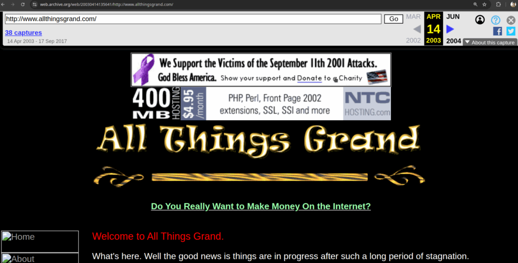 Allthingsgrand.com Archived page from April 2003